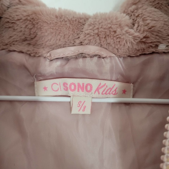 CI SONO Kids Girls size 8 Faux Fur Hooded Coat - Picture 8 of 9